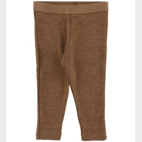 Joha Leggings - Rib - Uld - Varm Brun