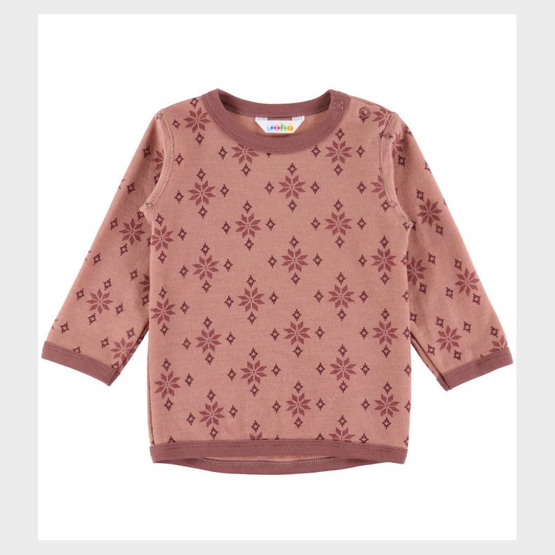Joha Bluse - Uld/Bomuld - Rose m. Snefnug