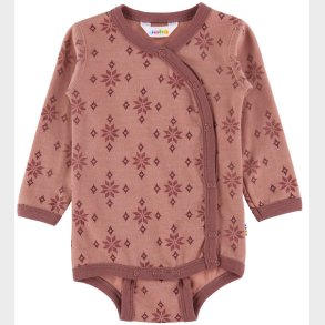 Joha Sl�-Om Body l/� - Uld/Bomuld - Rose m. Snefnug