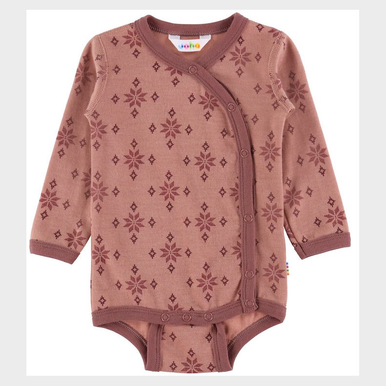 Joha Sl�-Om Body l/� - Uld/Bomuld - Rose m. Snefnug