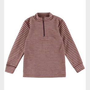 Joha Bluse - Uld - Rose m. Striber