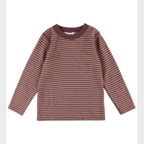 Joha Bluse - Uld - Rose m. Striber