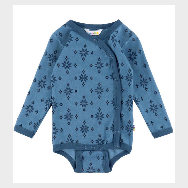 Joha Sl�-om Body l/� - Uld/Bomuld - Bl� m. Snefnug