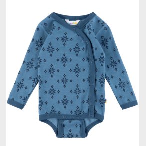 Joha Sl�-om Body l/� - Uld/Bomuld - Bl� m. Snefnug