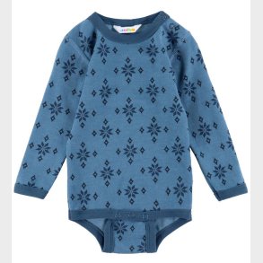 Joha Body l/� - Uld/Bomuld - Bl� m. Snefnug