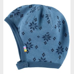 Joha Babyhjelm - Uld - Bl�/Bomuld - Bl� m. Snefnug
