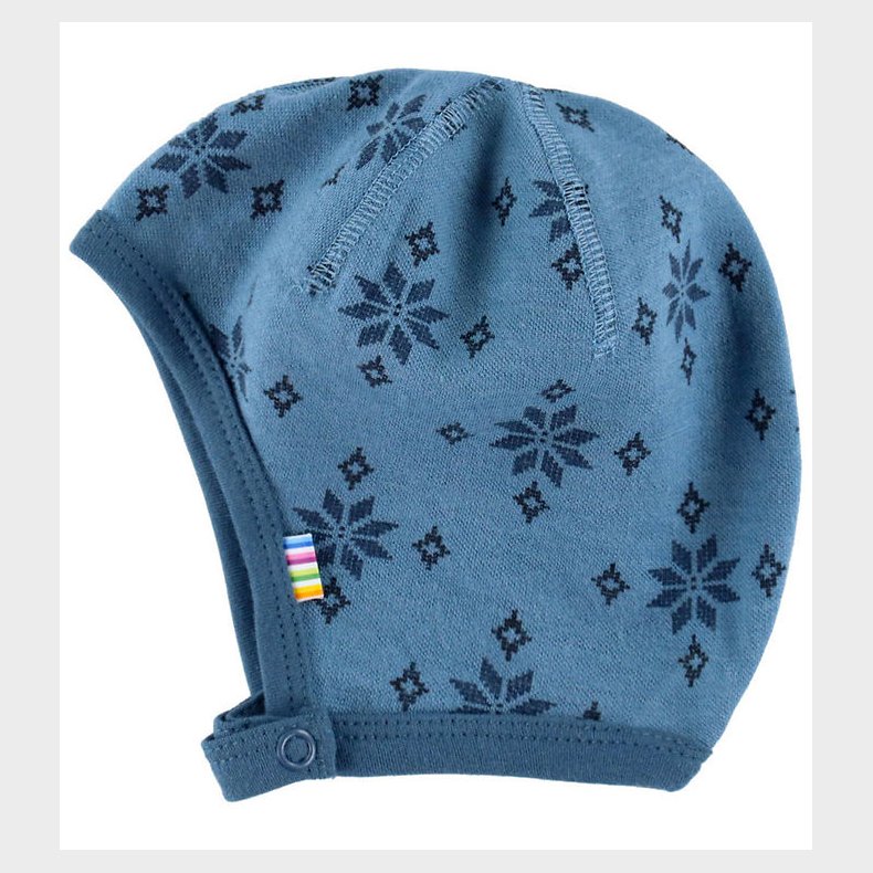 Joha Babyhjelm - Uld - Bl�/Bomuld - Bl� m. Snefnug