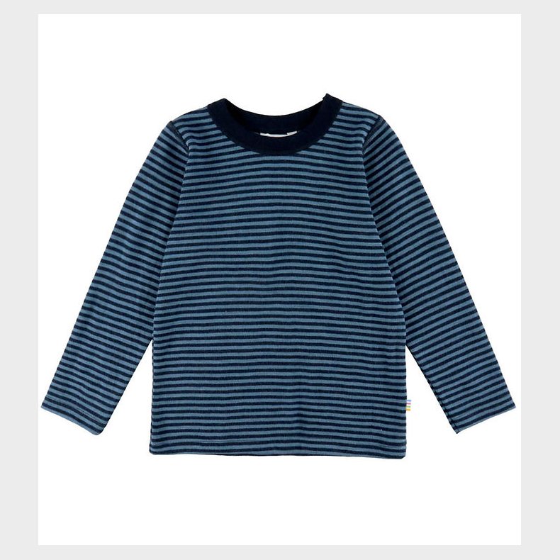 Joha Bluse - Uld - Bl� m. Striber