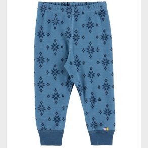 Joha Leggings - Uld/Bomuld - Bl m. Snefnug