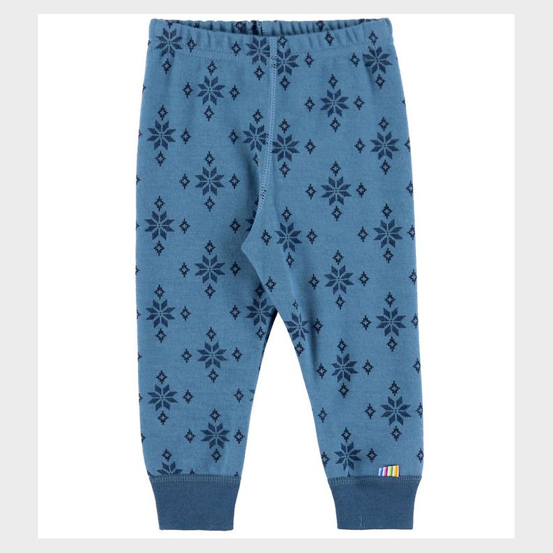 Joha Leggings - Uld/Bomuld - Bl m. Snefnug