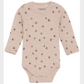 CeLaVi Body l/ - Uld - Rose Dust m. Blomster