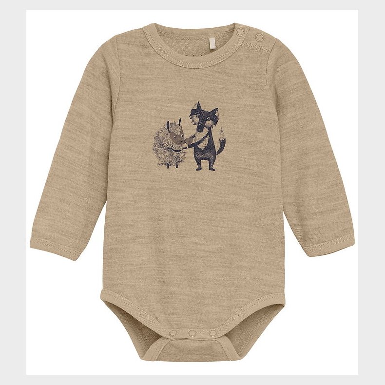 CeLaVi Body l/ - Uld - Savannah Tan m. Print