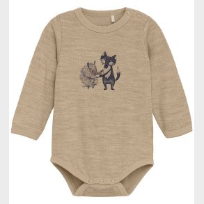 CeLaVi Body l/� - Uld/Viskose - Savannah Tan m. Print