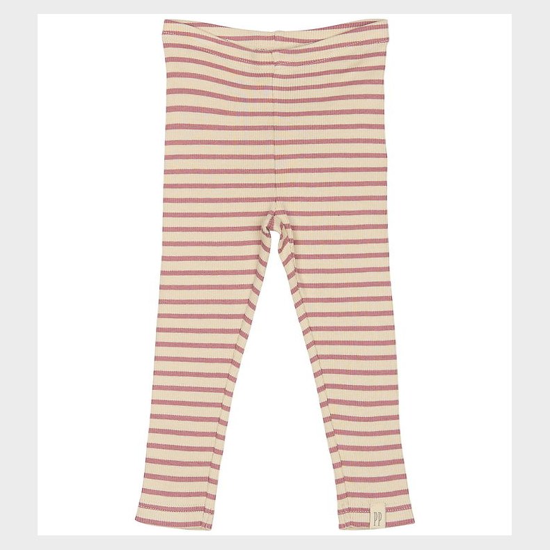 Petit Piao Leggings - Rib - Modal - Nostalgic Rose/Off White