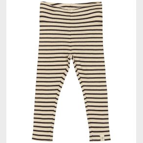 Petit Piao Leggings - Rib - Modal - Coffee Bean/Off White