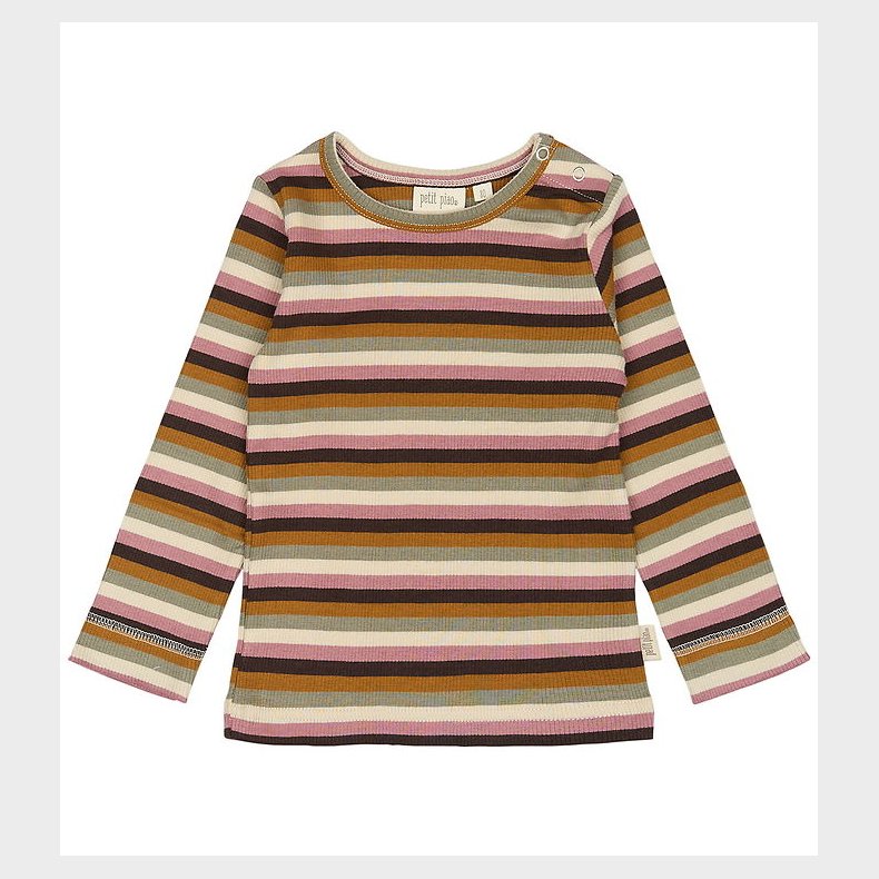 Petit Piao Bluse - Rib - Modal - Nostalgic Rose/Multi Striped
