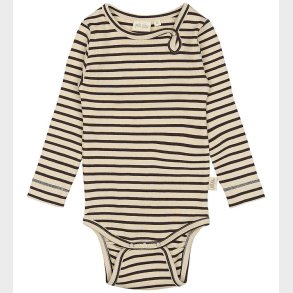 Petit Piao Body l/ - Rib - Modal - Coffee Bean/Off White