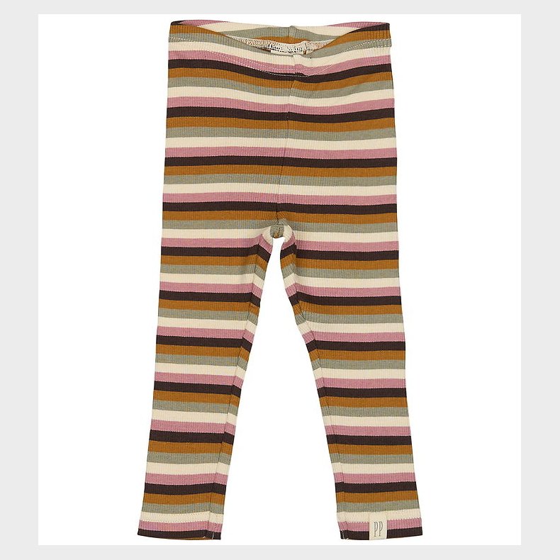 Petit Piao Leggings - Rib - Modal - Nostalgic Rose/Multi Stripe