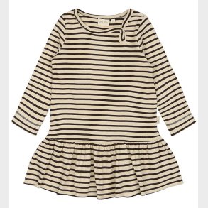 Petit Piao Kjole - Rib - Modal - Coffee Bean/Off White