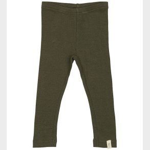 Petit Piao Leggings - Rib - Modal - Green Leaf