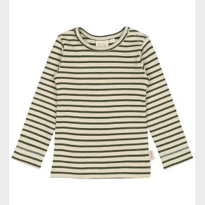 Petit Piao Bluse - Rib - Modal - Green Leaf/Off White