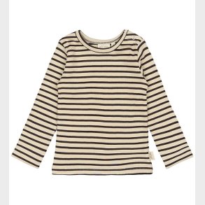 Petit Piao Bluse - Rib - Modal - Coffee Bean/Off White