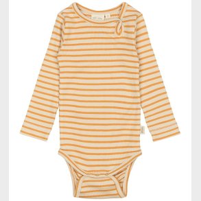 Petit Piao Body l/ - Rib - Modal - Sunflower/Off White