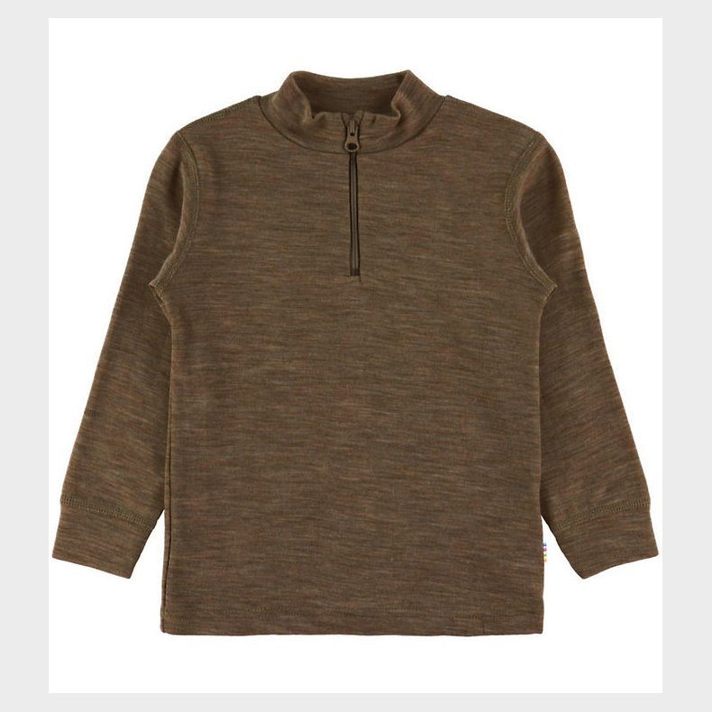 Joha Bluse - Uld/Silke - Brun Meleret