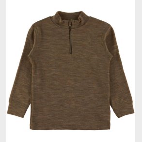 Joha Bluse - Uld/Silke - Brun Meleret