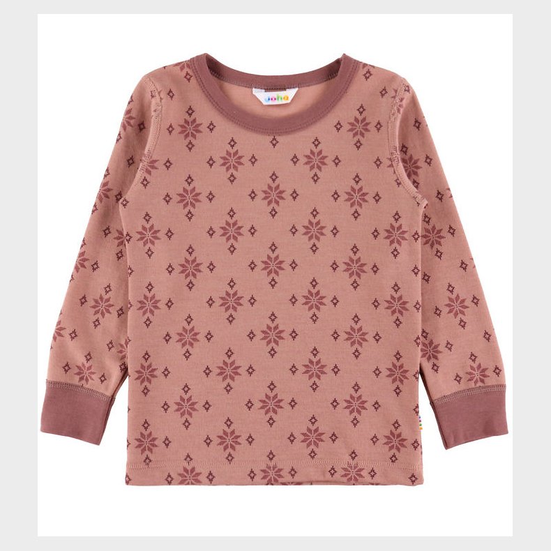 Joha Bluse - Uld/Bomuld - Rose m. Snefnug