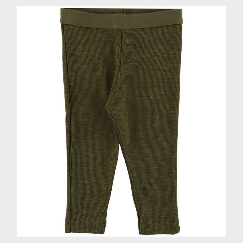 Joha Leggings - Rib - Uld - Mos Grn