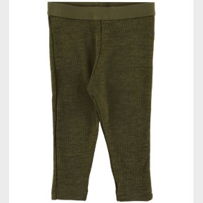 Joha Leggings - Rib - Uld - Mos Grn