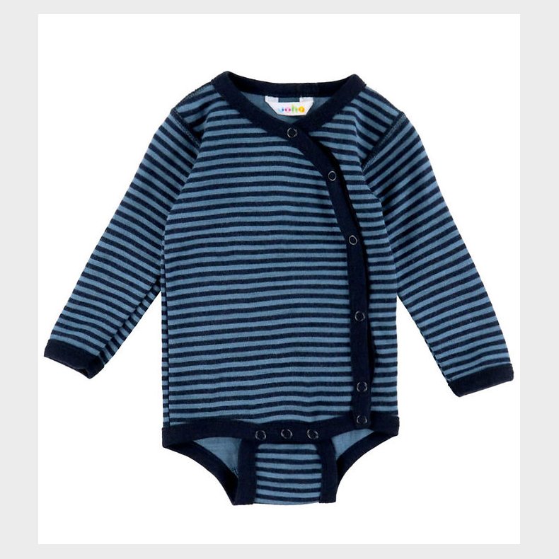 Joha Sl�-om Body l/� - Uld - Bl� m. Striber