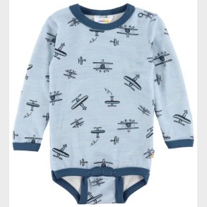 Joha Body l/� - Uld/Bambus - Lysebl� m. Print