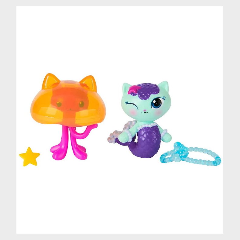 Gabby's Dollhouse Figurst - 4 Dele - MerCat & Kitty Jellyfish