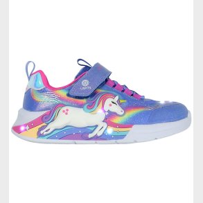 Skechers Sko m. Lys - Unicorn Chaser - Blue/Multi