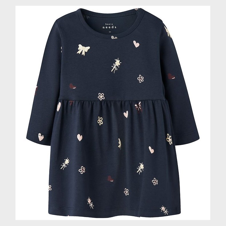 Name It Kjole - NbfVandora - Navy Blazer/Flowers and hearts