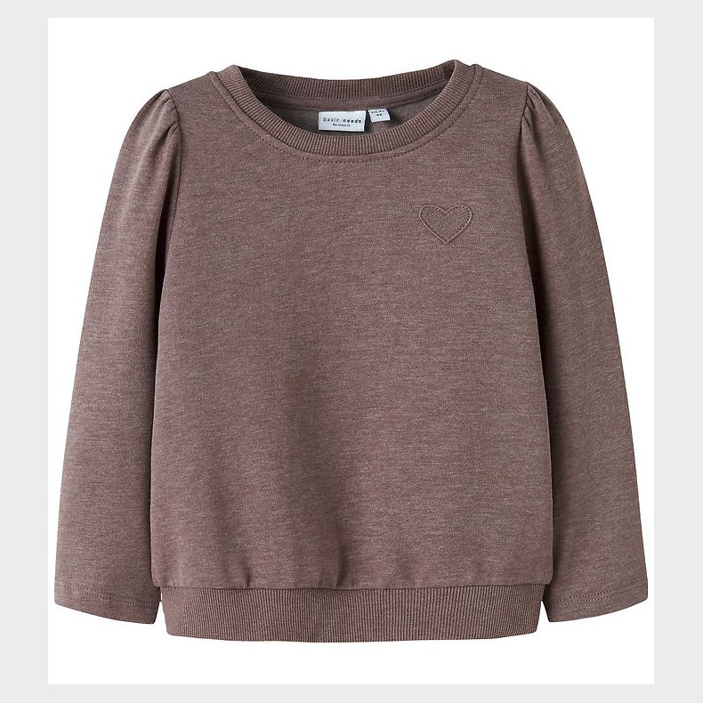 Name It Sweatshirt - NmfVima - Peppercorn/Heart Embroidery