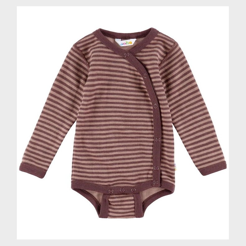 Joha Sl�-Om Body l/� - Uld - Rose m. Striber