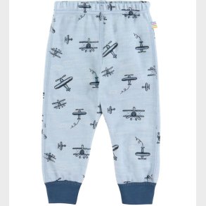 Joha Leggings - Uld/Bambus - Lysebl� m. Print