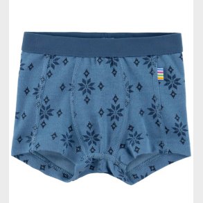 Joha Boxershorts - Uld/Bomuld - Bl m. Snefnug