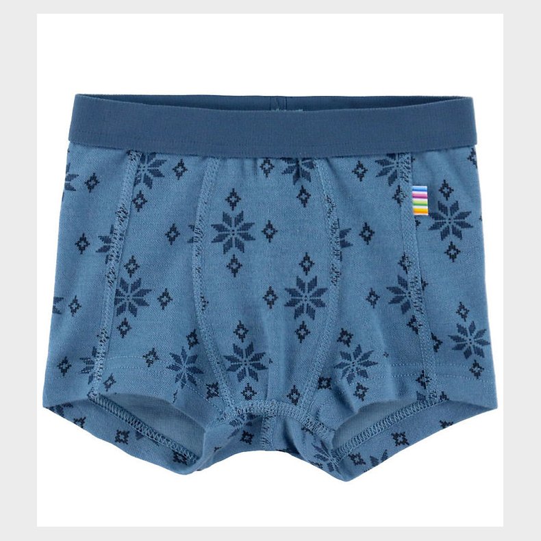 Joha Boxershorts - Uld/Bomuld - Bl m. Snefnug