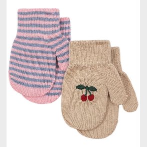 Konges Sljd Luffer - Uld/Akryl - Filla - 2-pak - Cherry/Stripe