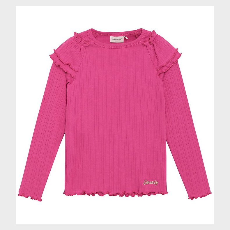 Minymo Bluse - Rib - Fuchsia Fedora