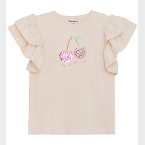 Minymo T-shirt - Sandshell m. Kirseb�r