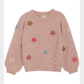 Minymo Bluse - Strik - Misty Rose m. Blomster