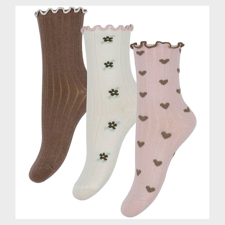 Name It Strmper - 3-pak - Rib - NmfNetti - Peppercorn/Burnished