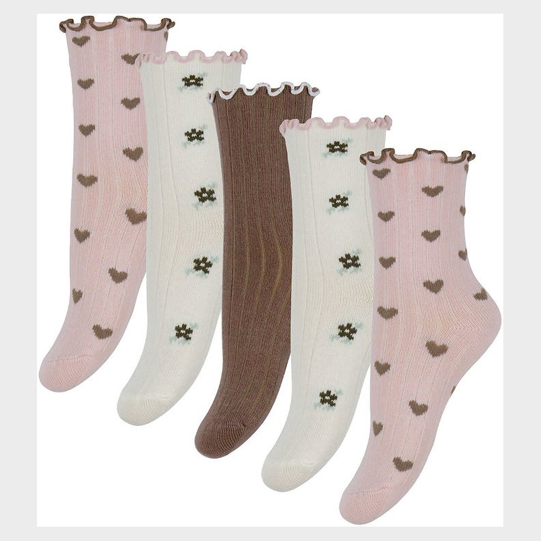 Name It Strmper - 5-pak - Rib - NmfNetti - Peppercorn/Burnished