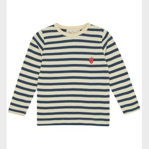 Fl�ss Bluse - Abby - Soft White/Orchid m. Striber