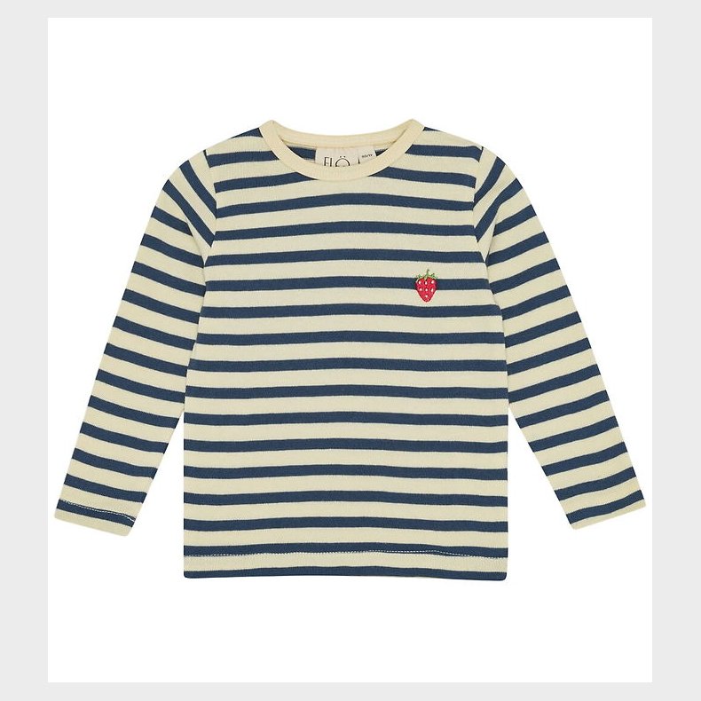 Fl�ss Bluse - Abby - Soft White/Orchid m. Striber